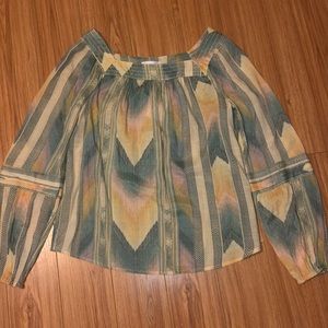 NWT Lauren Conrad Trapunto Peasant Top